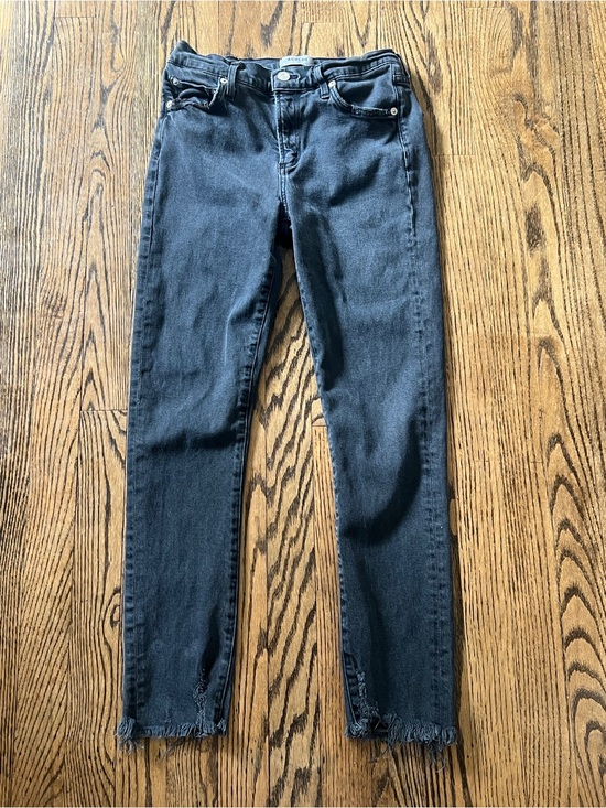 Agolde Denim - Agolde Black Skinny Jeans with Raw Hem